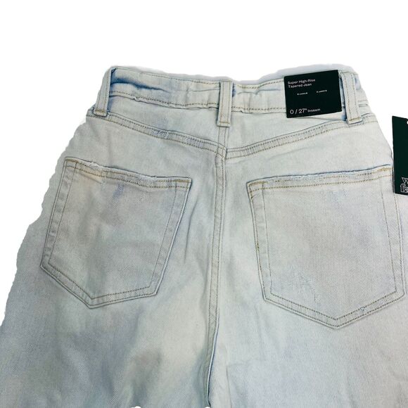 Wild Fable Women’s Ultra Light Wash Super-High Rise Tapered Jeans Size 0 New! - Picture 4 of 11